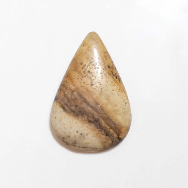 Image attrayante Jasper Pear Shape 25 Carat Picture Jasper Loose Gemstone