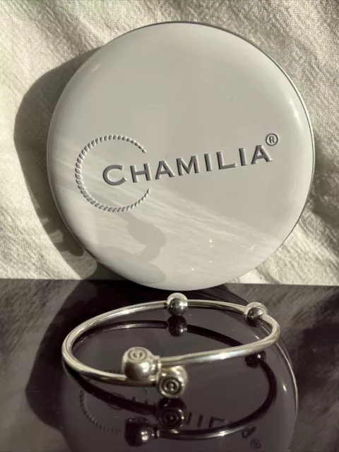 Sterling Silver 925 Chamilia Charm Bangle/Bracelet With Tin.