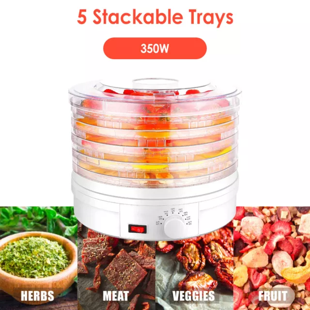 NEW 5-Tray Food Dehydrator Machine Adjustable Portable Countertop Fruit Drying U