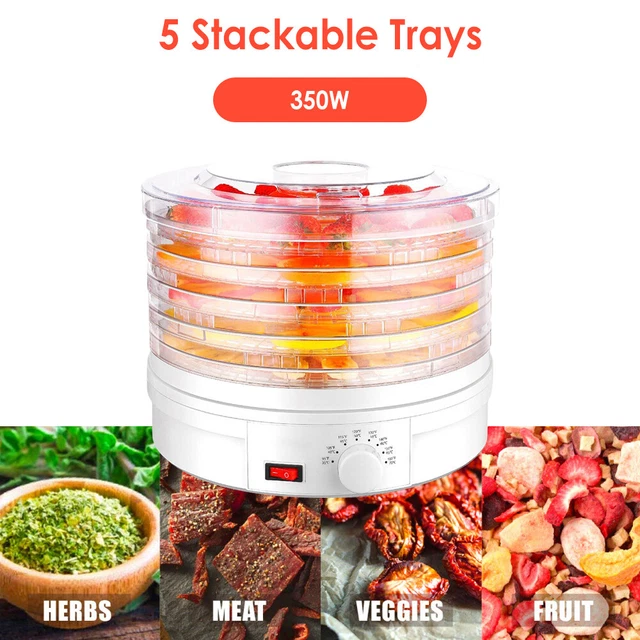 NEW 5TRAY FOOD Dehydrator Machine Adjustable Portable Countertop Fruit
