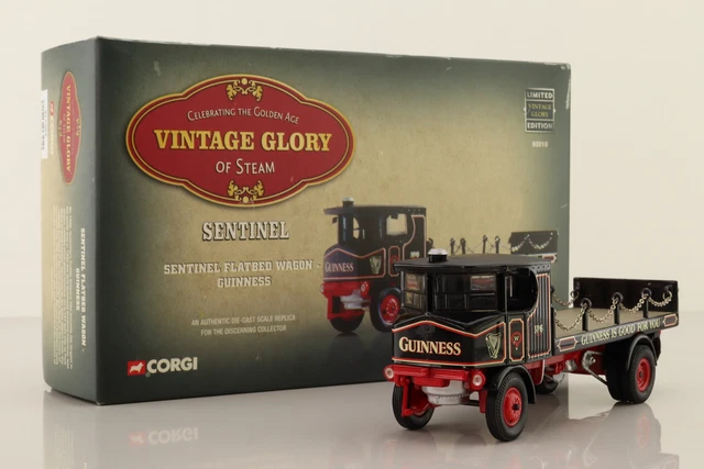 Corgi 80010; Sentinel Steam Flatbed with Chains; Guinness; Very Good Boxed