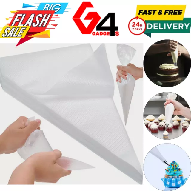 Disposable Silicone Plastic Icing Piping Bags Ideal For Cake & Pastry Decoration