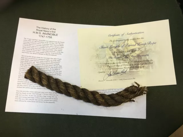 Rigging or Cannon Rope from 1758  HMS Invincible ShipWreck