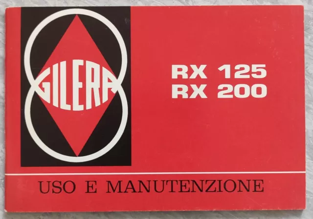 Libretto Moto Gilera Rx 125 250 Uso Manutenzione