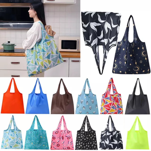 Reusable Polyester Foldable Bags Shopping Bag Grocery Handbags Large Capacity