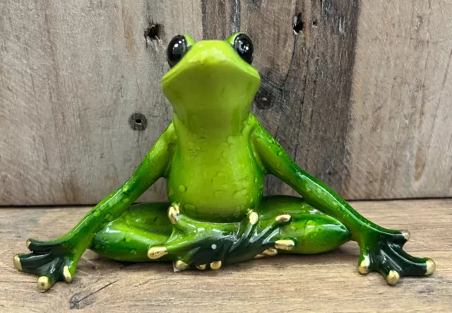 Frog Yoga Resin Figurine 6" x 3"