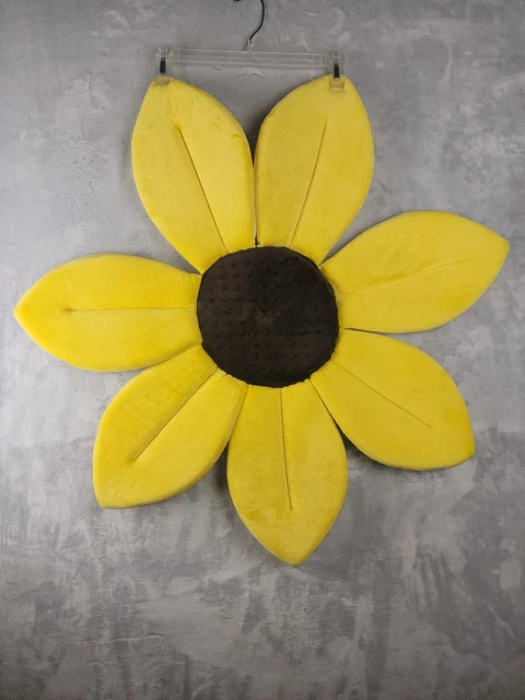 Blooming Bath for Babies Yellow Sunflower Plush Mat Sink Bath Machine Washable 