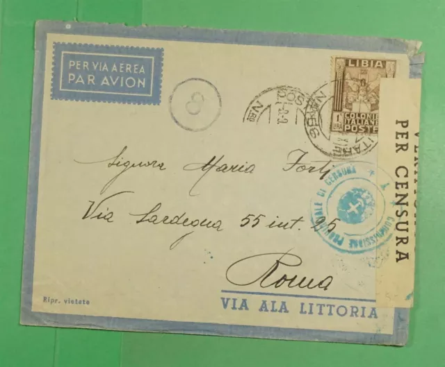 DR WHO ITALIAN LIBYA WWII CENSORED POSTA MILITARE 56 TO ITALY j46278