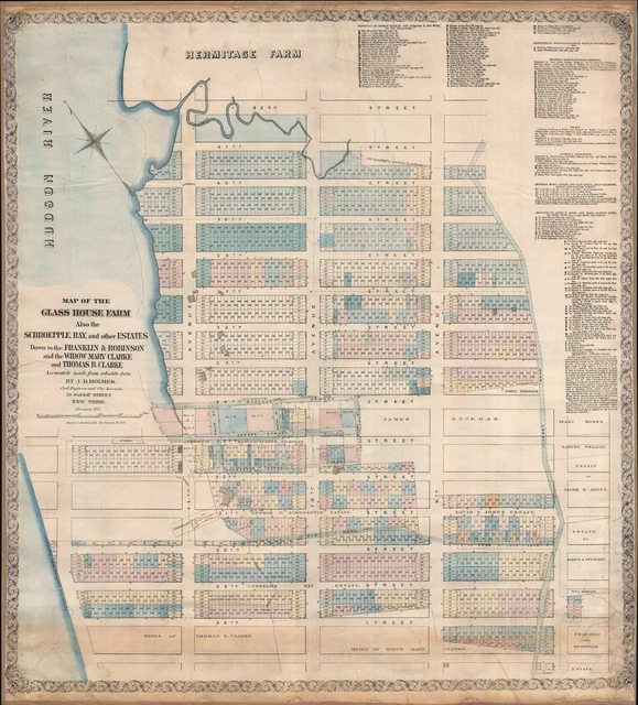1873 JOHN HOLMES Map of Chelsea and Hell's Kitchen (Manhattan), New