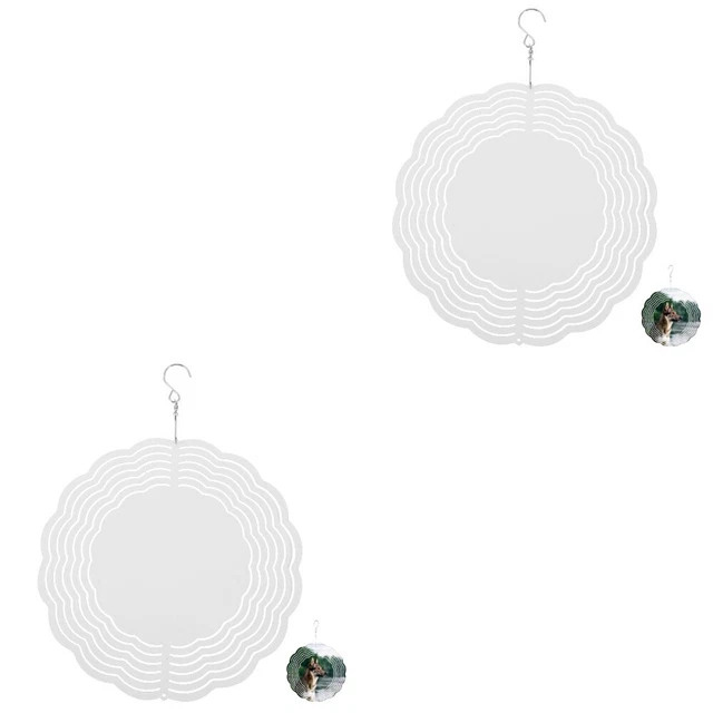 2pcs Sublimation Blanker Windspinner Dekor im Freien Gartenhof Hof Fenster