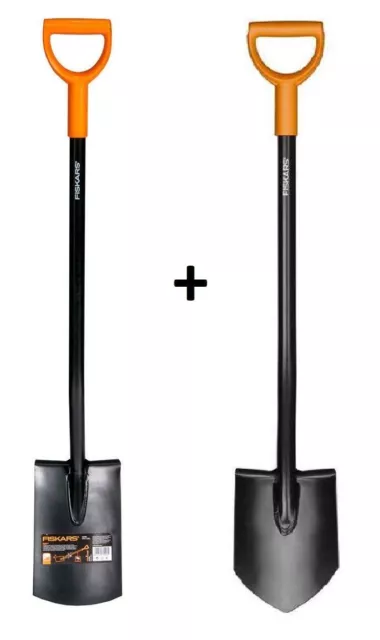 Fiskars 131403 RUND Gärtnerspaten Solid & Fiskars 131413 Gärtnerspaten SPITZ Set