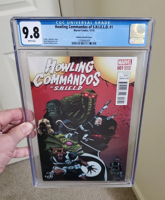 Howling Commandos Of S.H.I.E.L.D #1 CGC 9.8 NM/MT Shalvey Variant 1st App Glyph