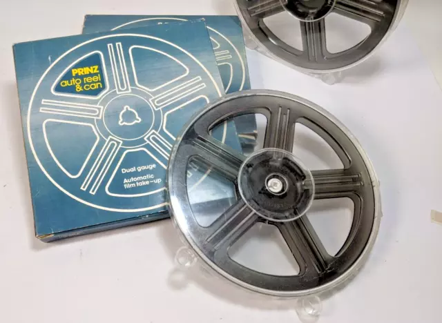 1 x BOXED PRINZ 400ft 7" DUAL 8mm Super 8 Cine Film Projector Reel Take Up Spool