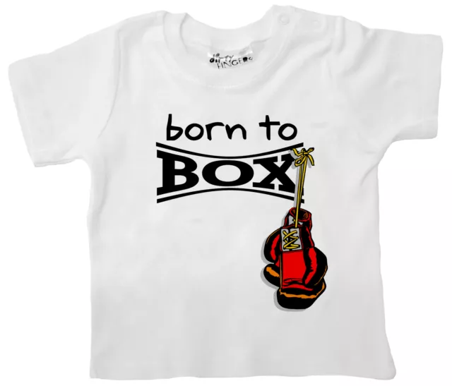 Baby Boxing T-Shirt "Born to Box" Boxing Glove Boy Girl Tee Clothes