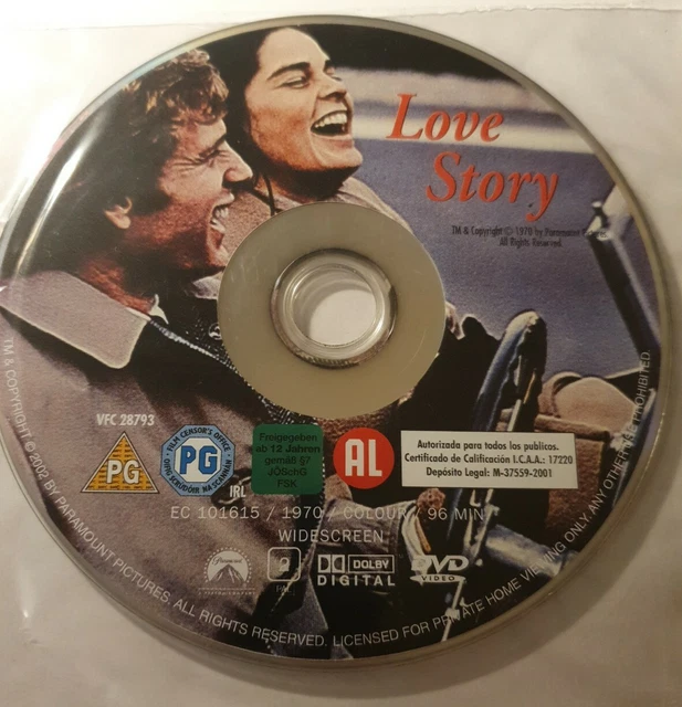 Love Story (1970 Film) Ali MacGraw Ryan O'Neal DVD Video Movie CD Disc Only 592
