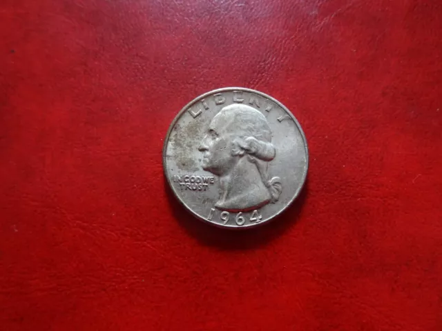 Stati Uniti D'america 1964 Quarter Dollar Washington Silver 900 Spl. Vedi Foto