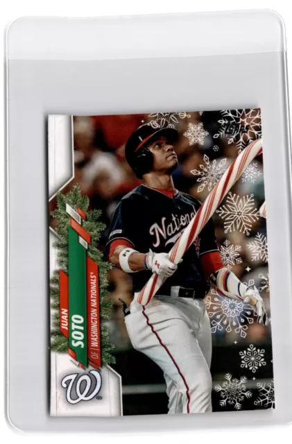 Juan Soto 2020 Topps Holiday Candy Cane Bat Sp