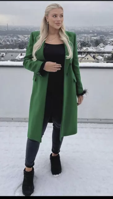 Zara green masculine coat discount