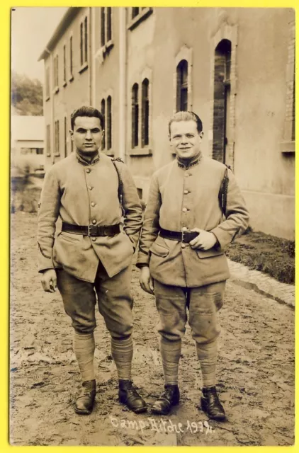 cpa Carte Photo CAMP de BITCHE 1932 SERVICE MILITAIRE SOLDATS du 170ème Régiment