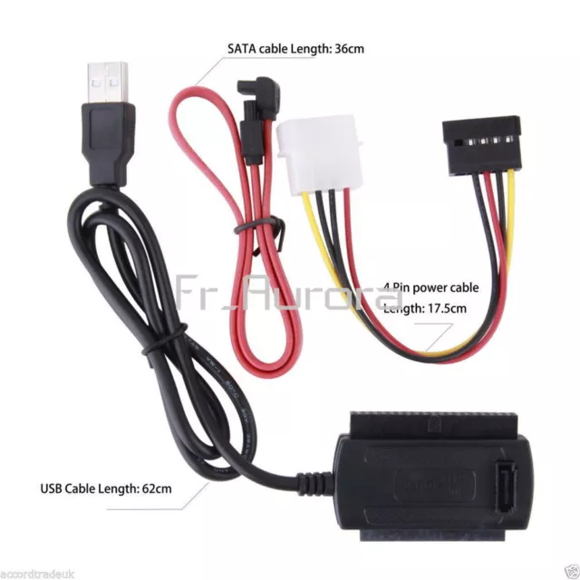 SATA / PATA / IDE to USB 2.0 Adapter Converter Cable For 2.5'' 3.5'' Hard Drive