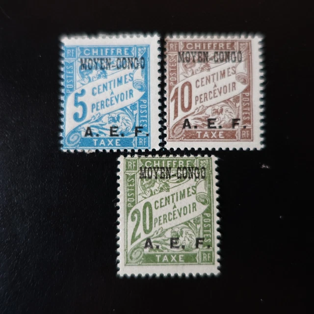 France Colonie Congo Français Timbre Taxe N°1/3 Neuf * Mh