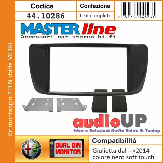 Mascherina  Autoradio 2 Din Alfa Giulietta Fino Al 2014 Adattatore Nero Soft