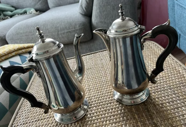 Vintage EPNS Silver Plated Matching Hostess Coffee And Tea Pot Serving Set