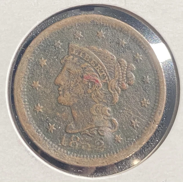 1852 Braided Hair One Cent (1c) Coin - VF+++