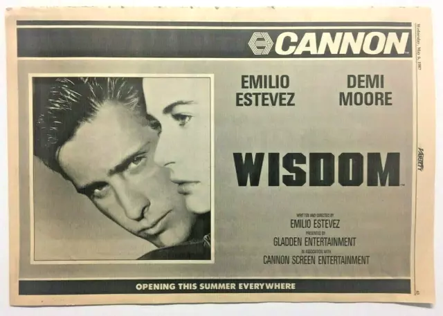 Vintage Wisdom Movie Film Print Ad Advert Poster Emilio Estevez Demi Moore 1987