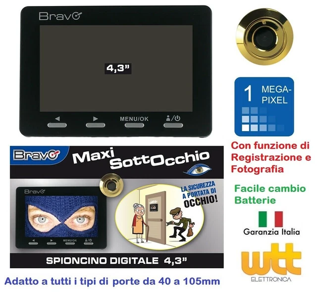 Spioncino Digitale Elettronico Con Monitor 4.3'' CW415 – Video Porta Con Fotocamera HD