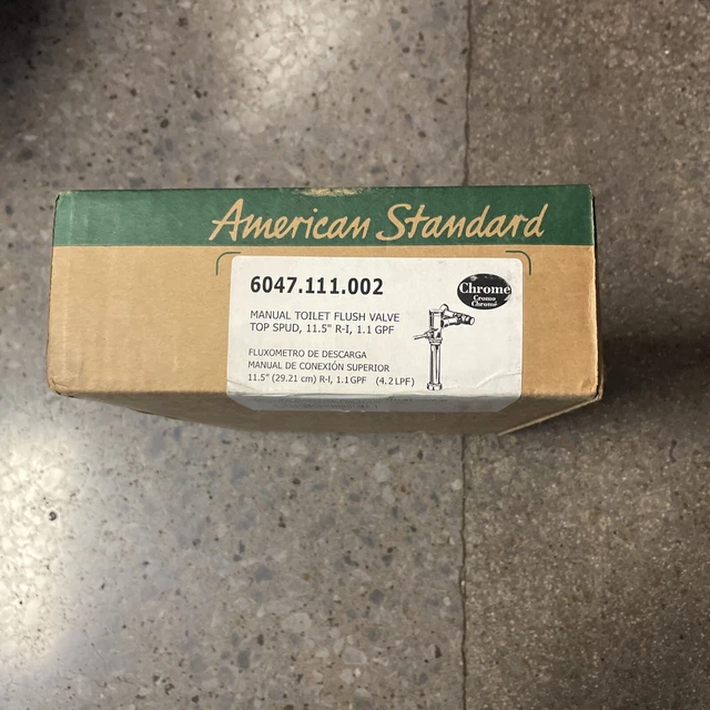 American Standard 6047.111 Top Spud Manual Toilet Flushometer Chrome 1.1 Gpf