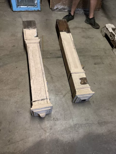 Bova pair antique Oak Newell Post 51 x 7 x 7.  5x5