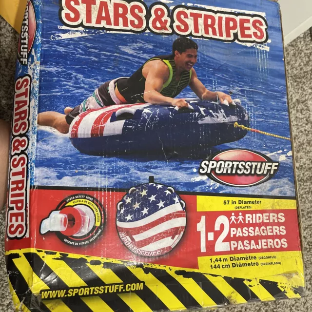 Sportsstuff Stars and Stripes 57" Inflatable 1-2 Rider Watersports Towable Tube