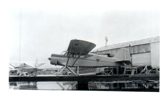 Stinson Reliant Straight Wing Airplane VTG Photograph 5x3.5 Pontoon Water N14154
