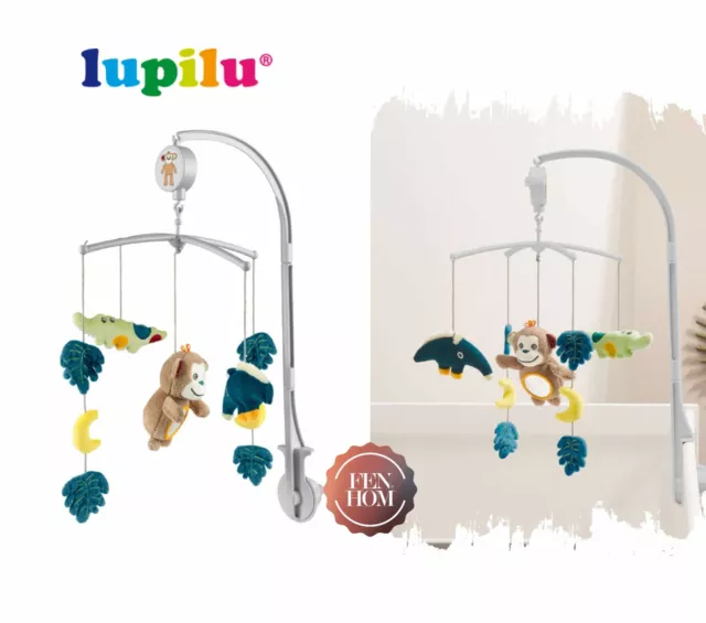 Baby Mobile Crib Cot Bed Lullaby Musical  Jungle Theme Nusery Bell Rotating Toy