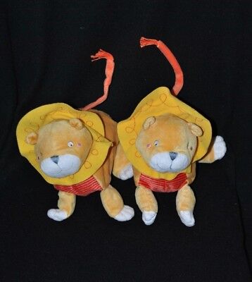 Doudou Peluche Doudou Lion IKEA Jaune Rouge Orange Rayé Blanc 20 Cm De Long Etat NEUF 