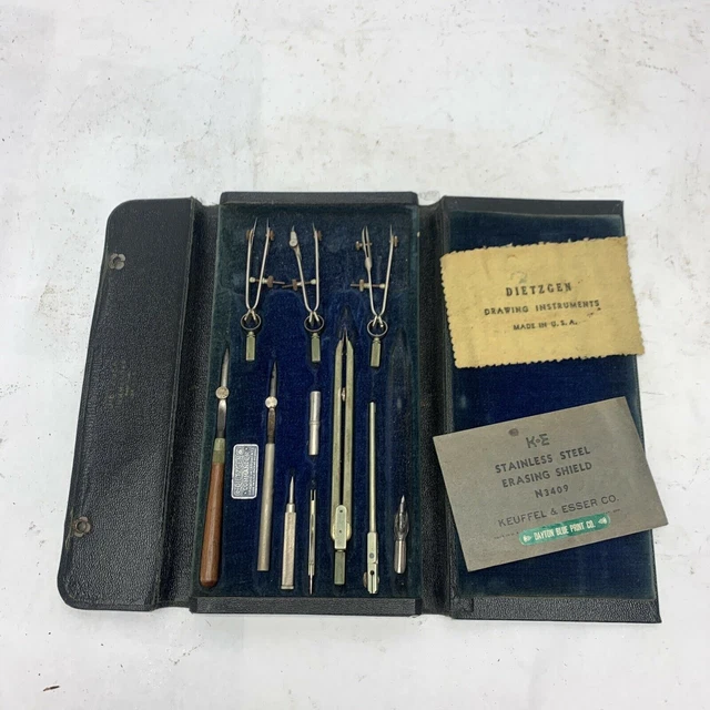 Diiders Instrument VINTAGE DIETZGEN DRAFTING Set Drawing Instruments Compass Dividers £78. ...