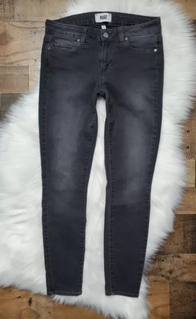 Paige Verdugo Ankle Dark Gray Wash Stretch Skinny Denim Jeans - Size 28