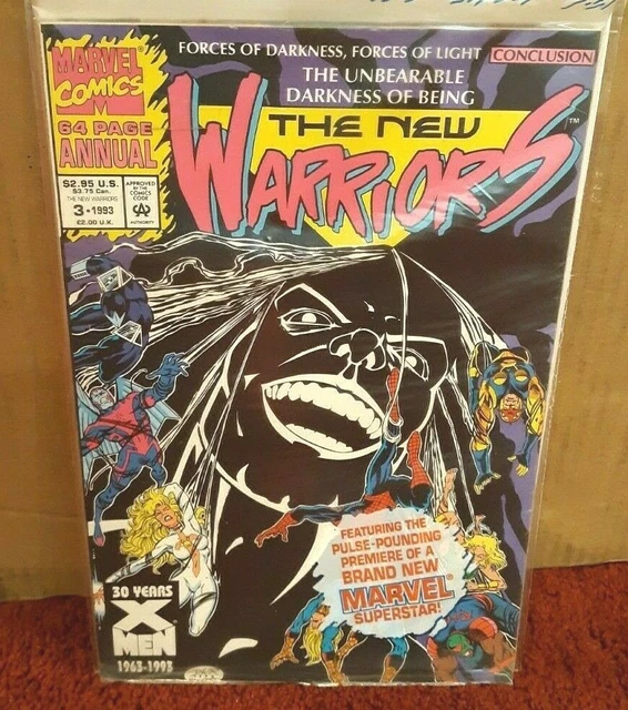 THE NEW WARRIORS Annual #3 Marvel Comics 1993 polybagged w/trading card DARKLING