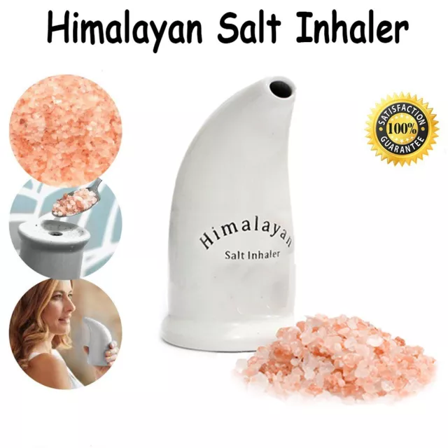 GLEAM Himalayan Salt Inhaler Pipe Natural Inhaler Crystal Pink Rock Salt Pipe UK