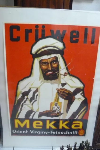 original altes grosses Werbeplakat CRÜWELL MEKKA FEINSCHNITT Poster ~1950er L137 2