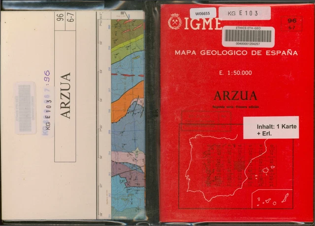 MAPA GEOLOGICO DE Espana. No. 96. Part 6-7. ARZUA. 1:50.000. (1 Karte ...