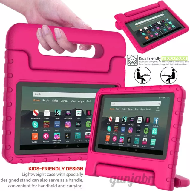 Für Amazon Fire 7"" HD 8"" Tablet stoßfest EVA Griff Kinder Ständer Abdeckung Etui + Stift 3