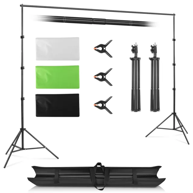 2.6x3m Fotostudio Hintergrundsystem Teleskop Hintergrund Stativ Set Mit Tasche