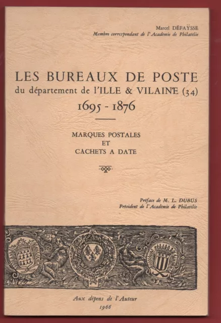 1966 Catalogue Defaysse Bureaux Postes Ille Et Vilaine Bretagne Rare