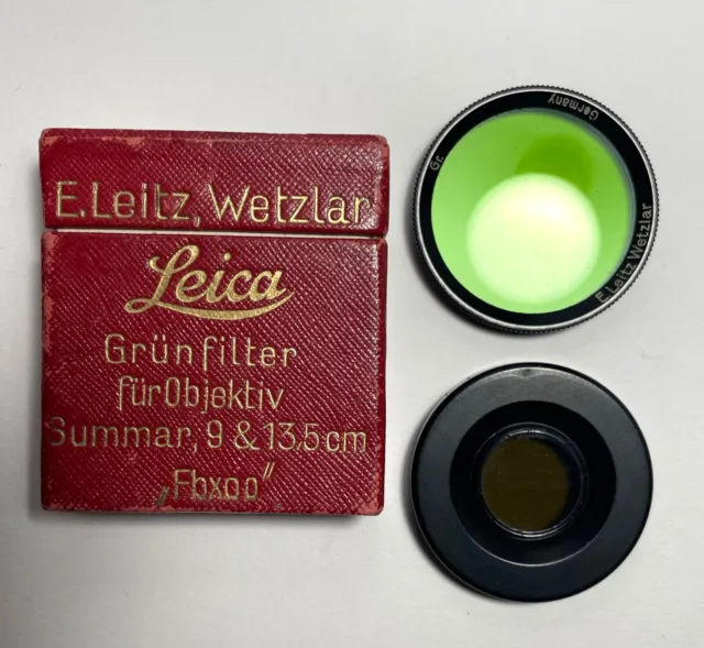 Leica / Leitz Summar Lens Green Filter in Box - Near Mint