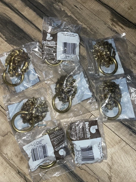 (8) Lion’s Head Drawer Pulls Knobs Vintage Brass Belwith Intl Made in USA NEW (8) Lion’s Head Drawer Pulls Knobs Vintage Brass Belwith Intl Made in USA NEW