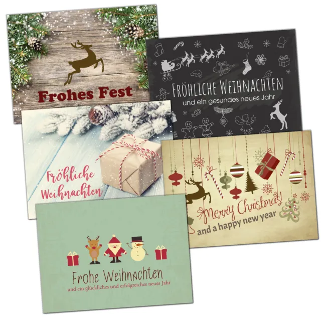 30 Weihnachtskarten Set mit Umschlag Grußkarten Weihnachten nostalgisch modern