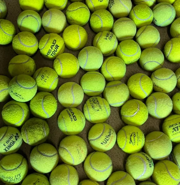 100 used tennis balls - multiple brands - ex coaching tennis balls