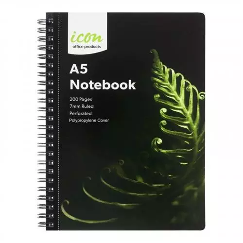 Icon Spiral Notebook - A5 PP Cover Black 200 pg [ISNBPP003]